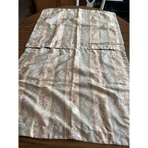 Set of two floral striped pillow shams 23”x28”